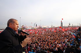 Turkish President and Prime minister in Eurasia Tunnel
